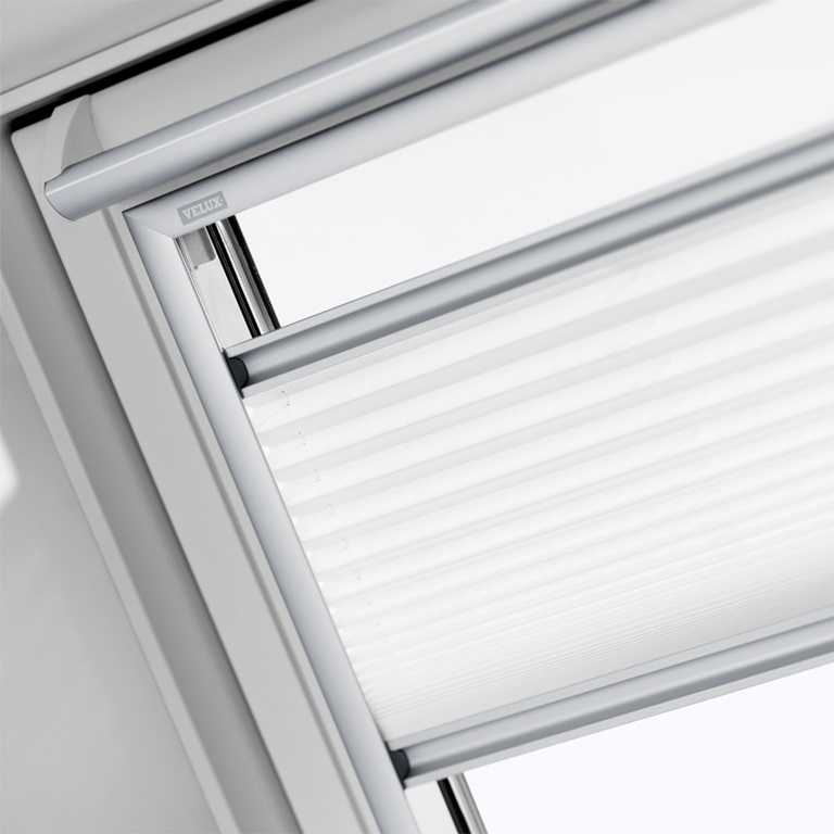 VELUX Standard-Plissee manuell FHL UK04 1016S Weiß, Schiene alu