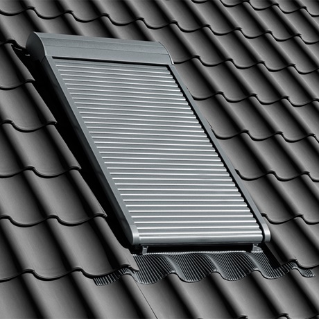 VELUX Außenrollladen – Außenrollladen SML 0000S, Aluminium Dunkelgrau, Elektro, inkl. Funk-Wandschalter